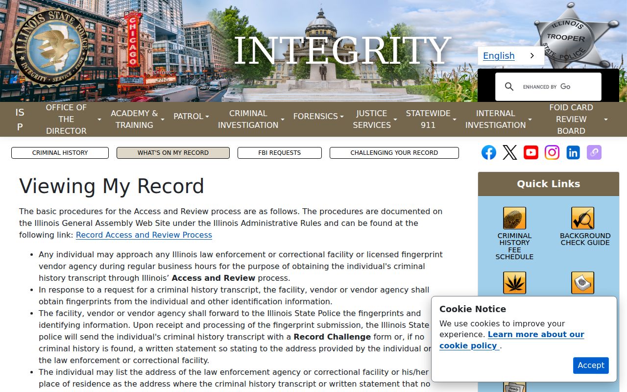 Hancock County arrest history ISP Access and Review