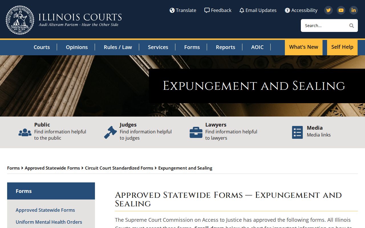 Hancock County criminal court case expungement and sealing forms